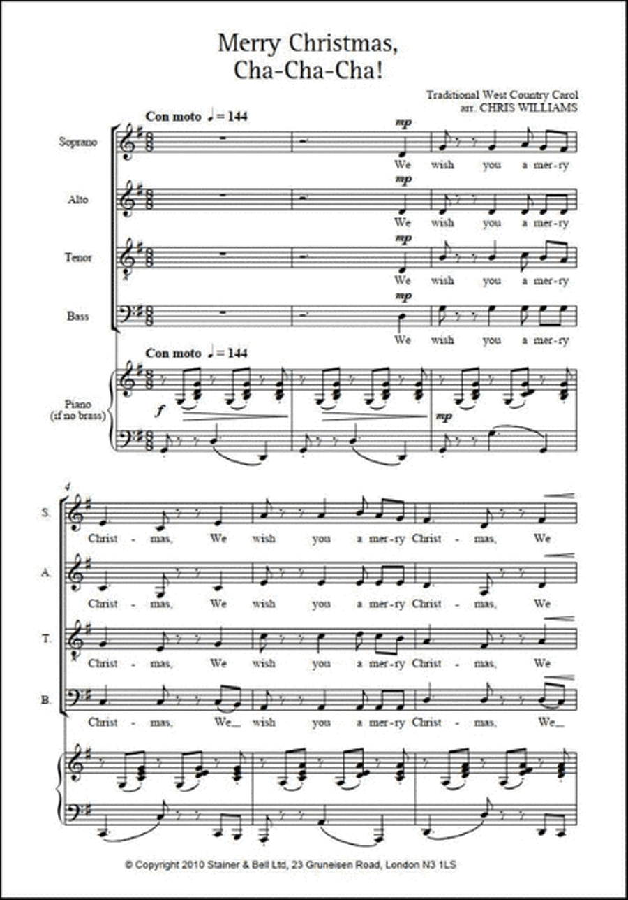 Merry Christmas Cha-Cha-Cha (SATB) 4-Part scores gallery preview page 2