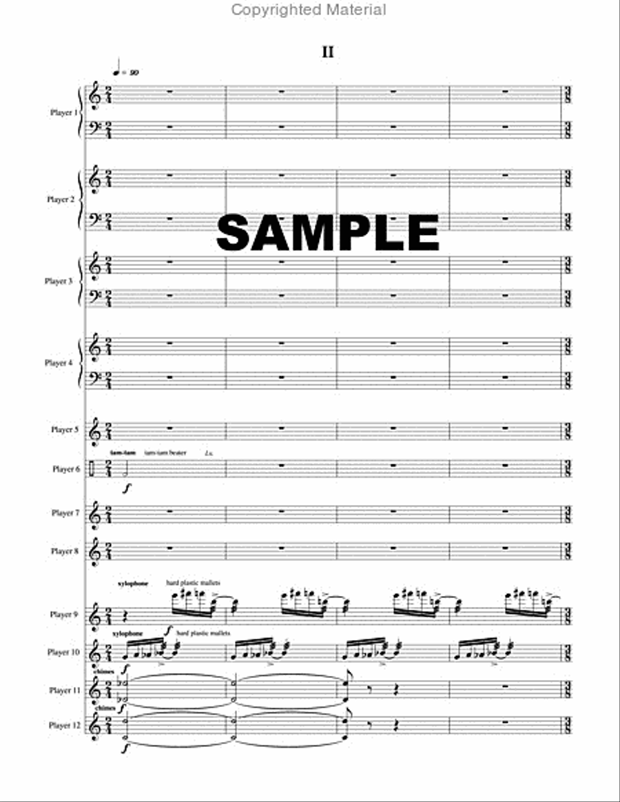 Two Antiphonal Portraits (score only) Percussion Ensemble scores gallery preview page 3