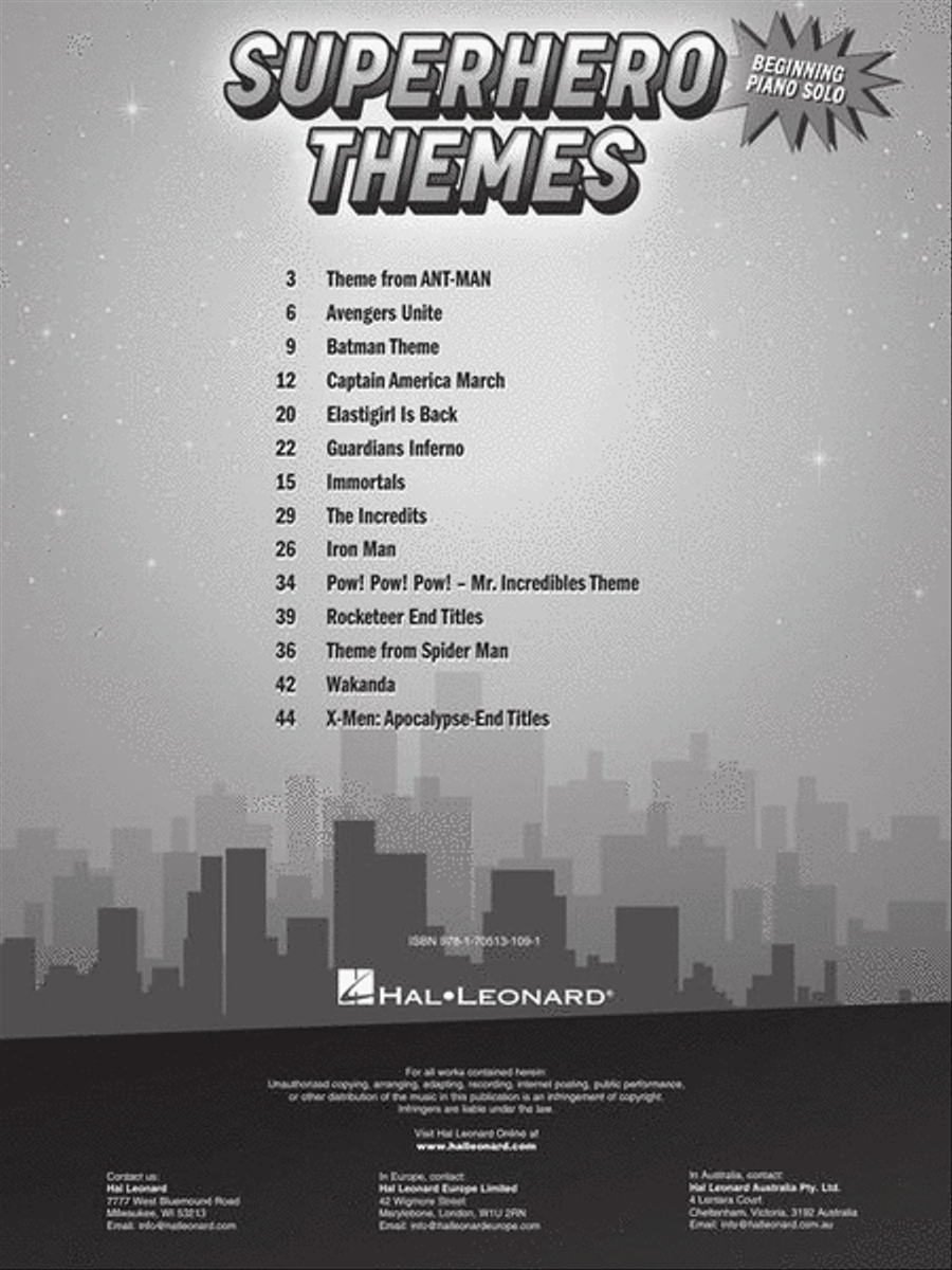 Superhero Themes Superhero Themes Piano Solo scores gallery preview page 3