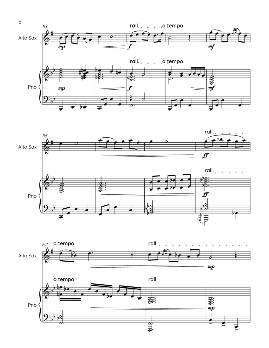 COME BACK TO SORRENTO - alto sax and piano Alto Saxophone scores gallery preview page 6