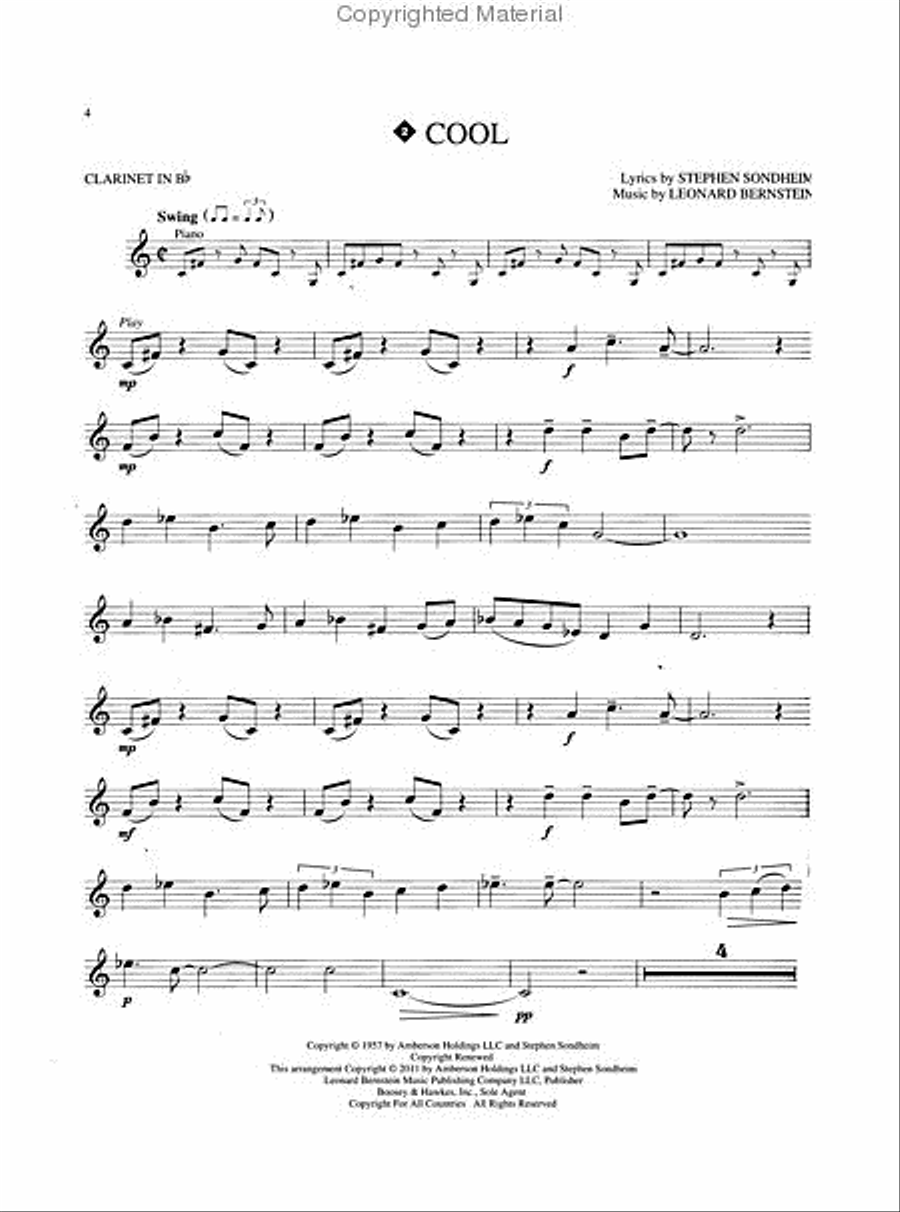West Side Story for Clarinet Clarinet Solo scores gallery preview page 3