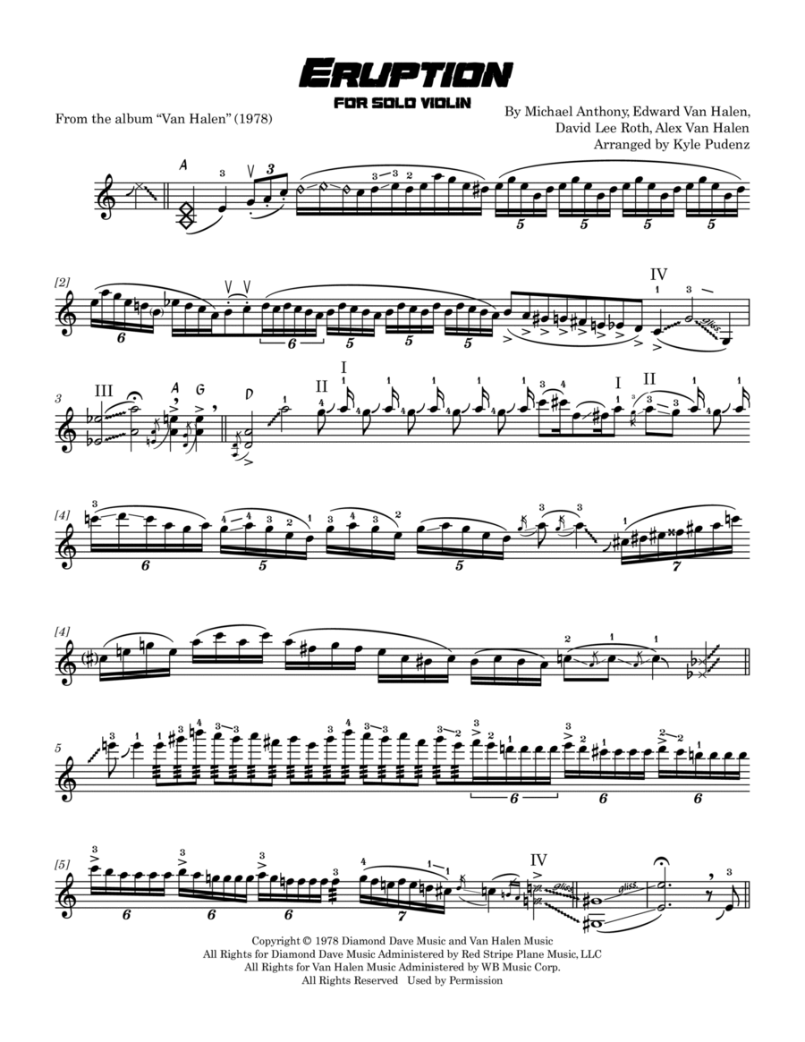 Eruption Violin Solo scores gallery preview page 1