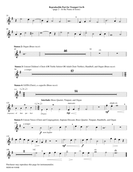 At the Name of Jesus (Downloadable Instrumental Parts)