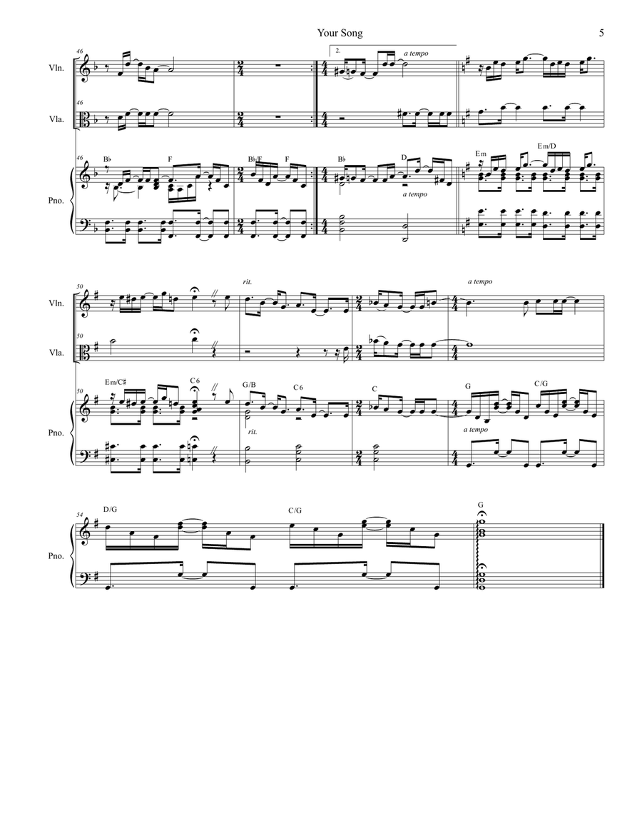 Your Song String Duet scores gallery preview page 5