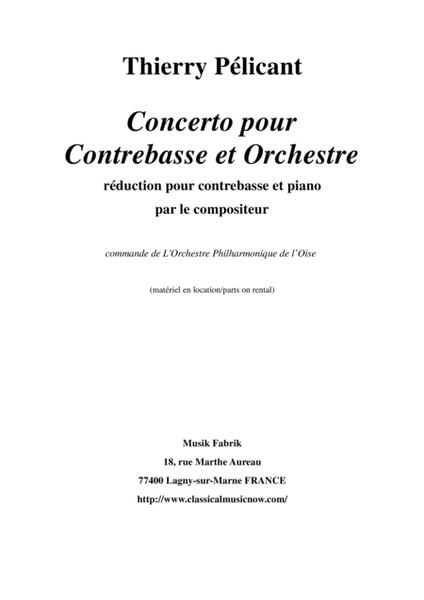 Thierry Pélicant: Concerto for contrabass and orchestra, piano reduction and solo part image number null