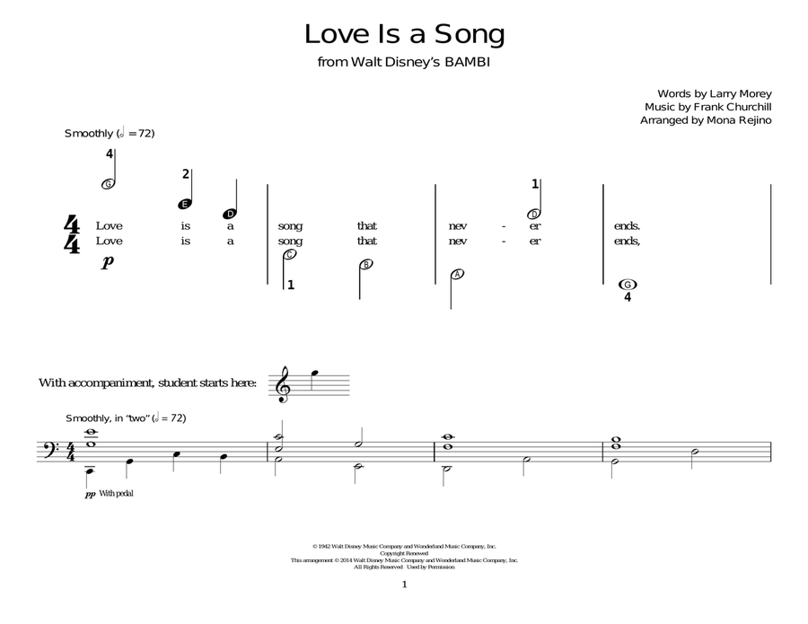 Love Is A Song Piano Method scores gallery preview page 1
