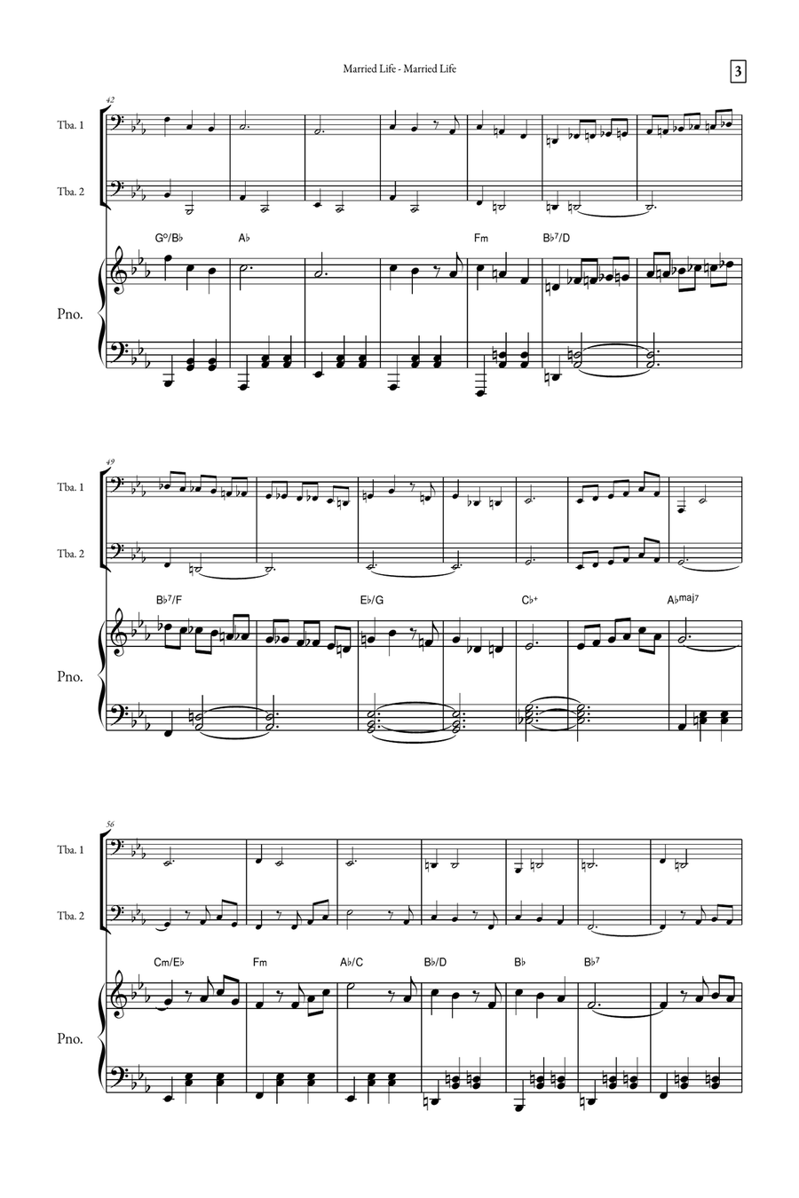 Married Life Brass Duet scores gallery preview page 3