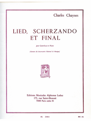 Book cover for Chaynes Charles Lied Scherzando Et Final Double Bass & Piano Book