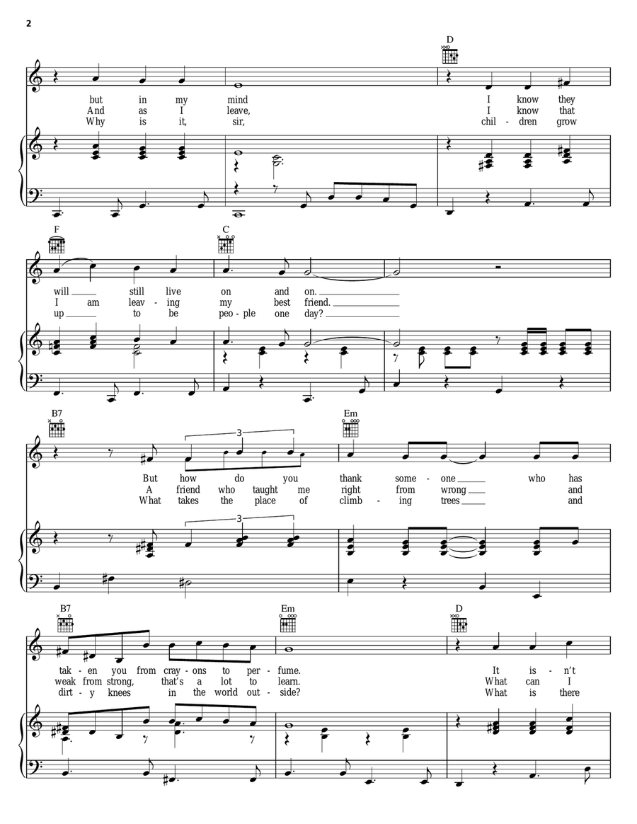 To Sir, With Love Piano, Vocal, Guitar scores gallery preview page 2