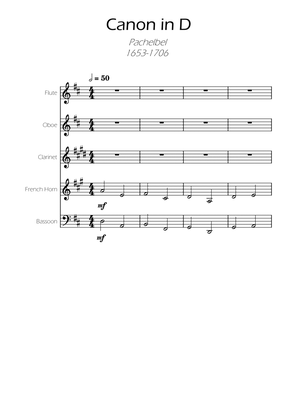 Canon in D - Pachelbel - Woodwind Quintet