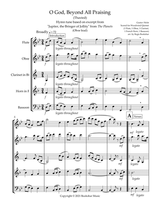 O God, Beyond All Praising (Thaxted) (Bb) (Woodwind Quintet - 1 Flute, 1 Oboe, 1 Clar, 1 Hrn, 1 Bass