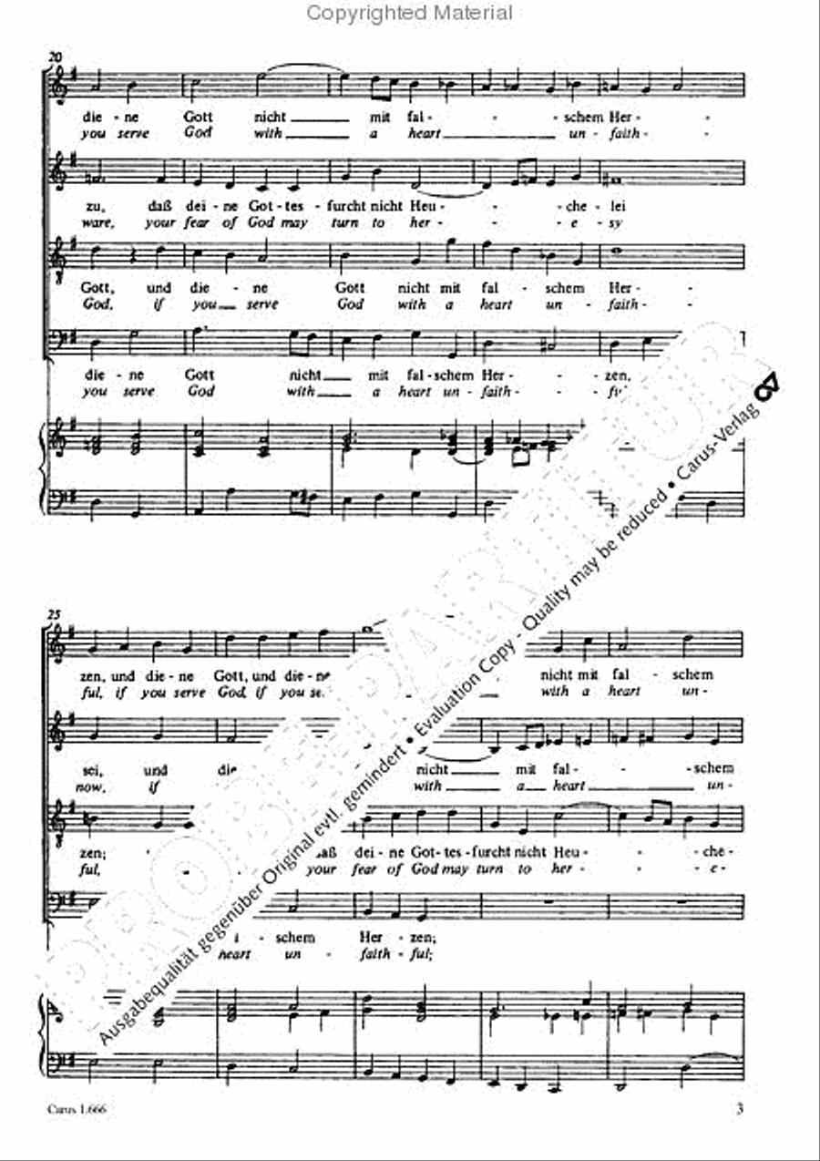 Be aware, your fear of God may turn to heresy (Siehe zu, dass deine Gottesfurcht nicht Heuchelei sei) 4-Part scores gallery preview page 4