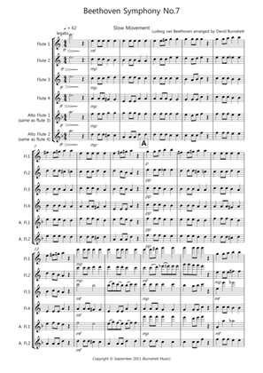 Beethoven Symphony No.7 (slow movement) for Flute Quartet
