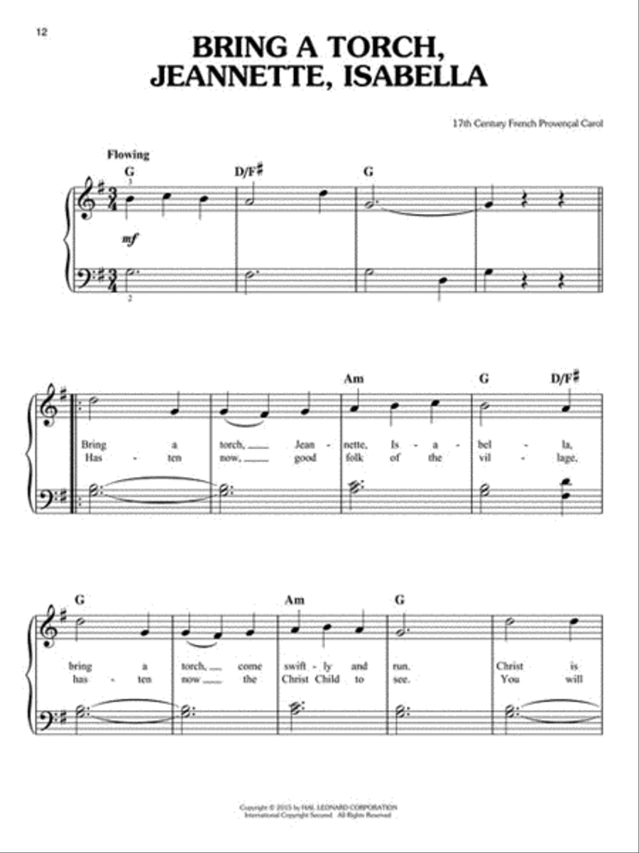 First 50 Christmas Carols You Should Play on the Piano Easy Piano scores gallery preview page 3