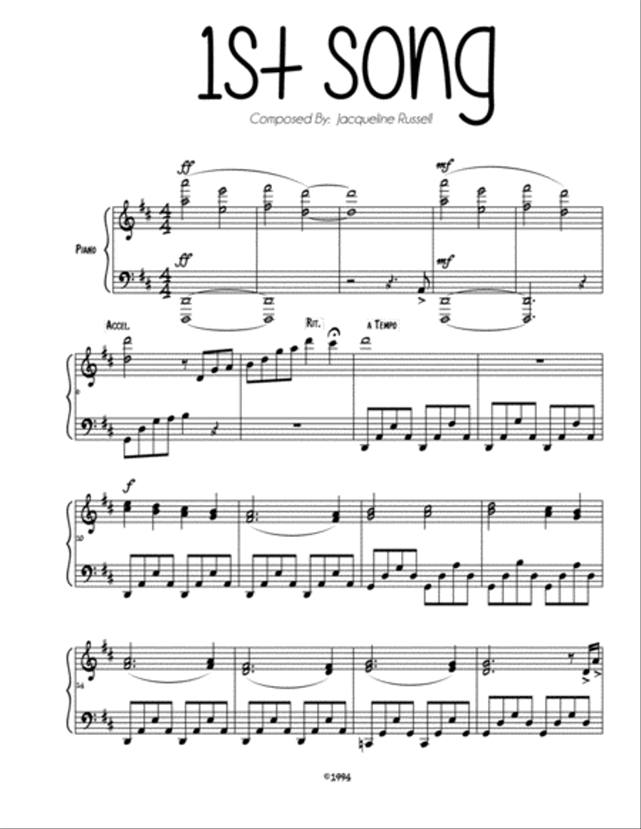 1st Song Piano Method scores gallery preview page 1