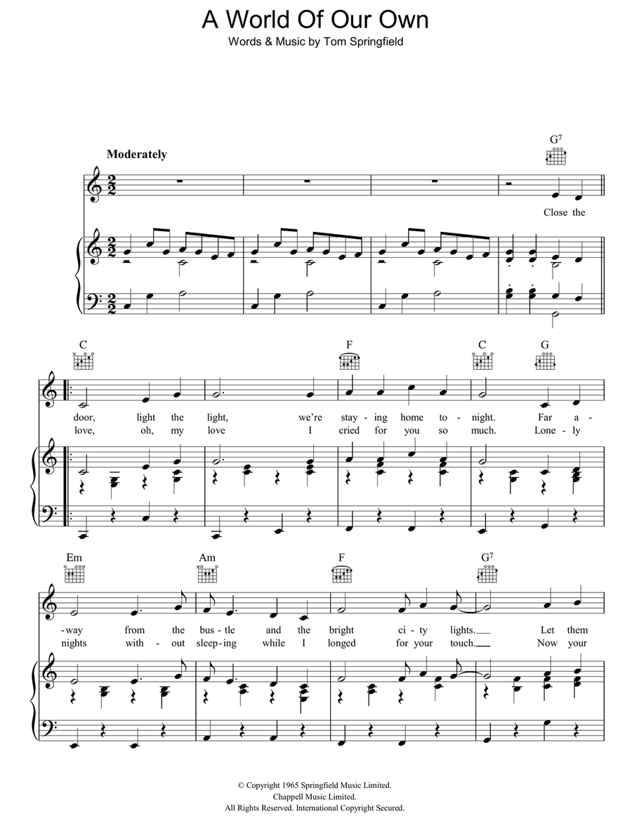 A World Of Our Own Guitar scores gallery preview page 1