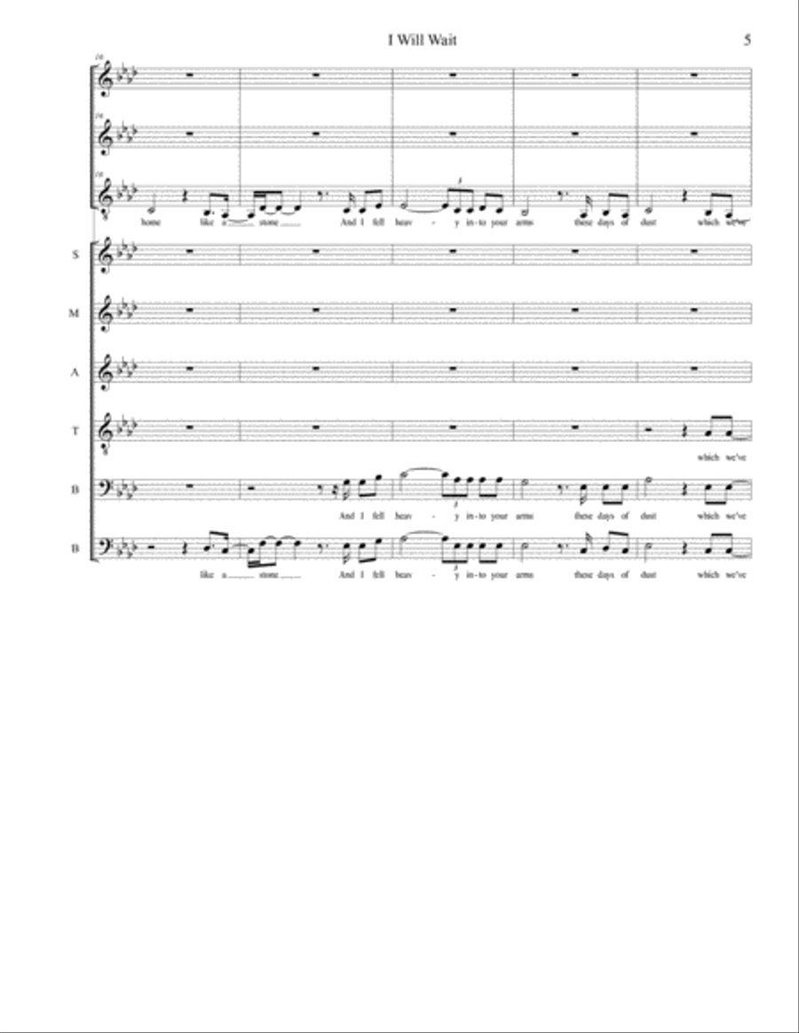I Will Wait 4-Part scores gallery preview page 5