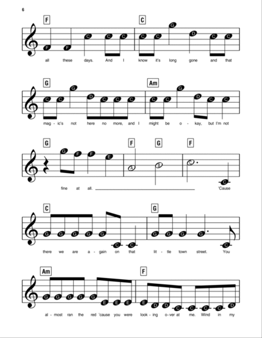 All Too Well Easy Piano scores gallery preview page 3