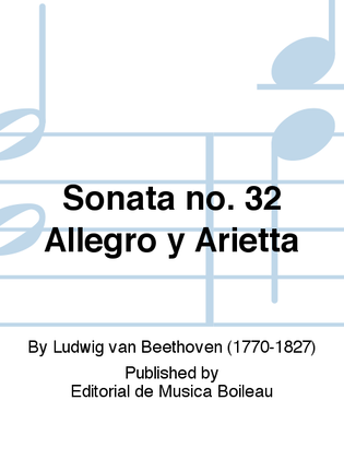Book cover for Sonata no. 32 Allegro y Arietta