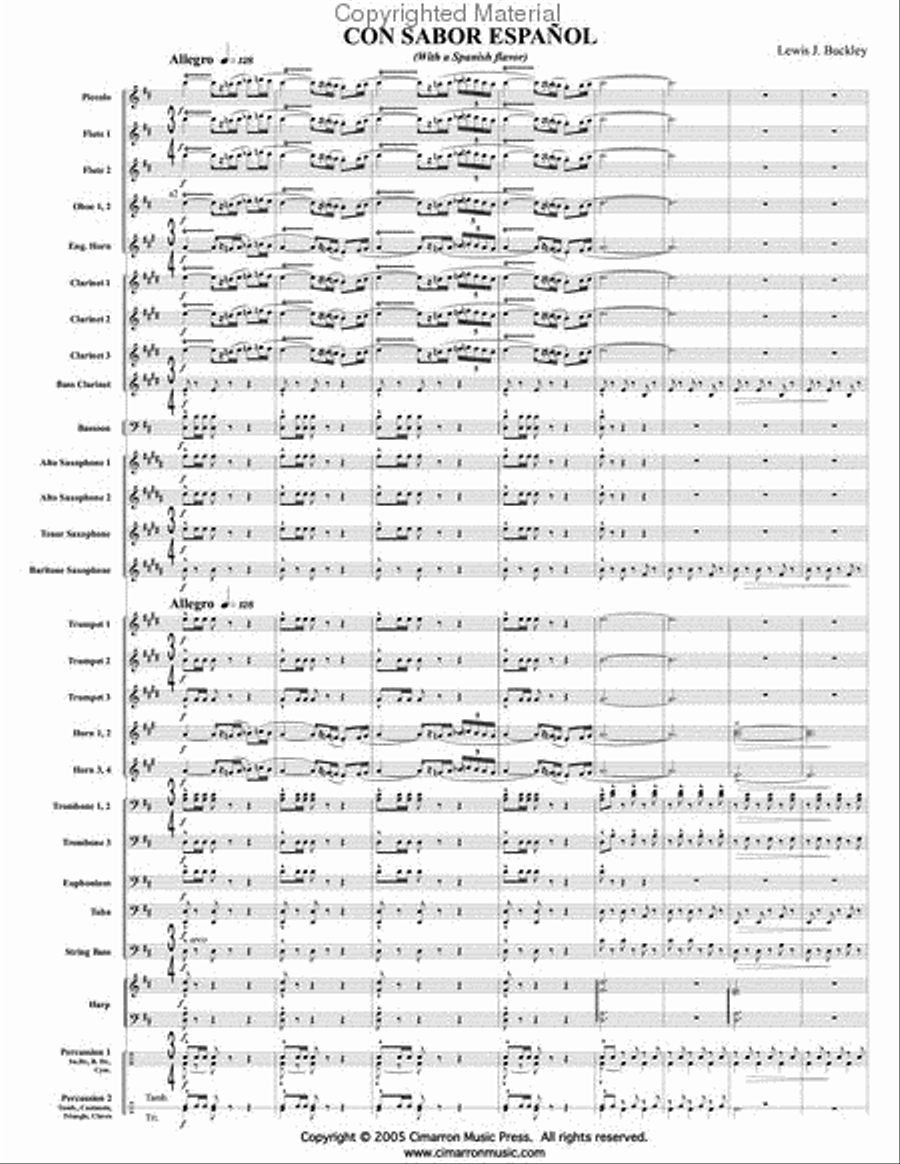 Con Sabor Espanol Concert Band scores gallery preview page 2