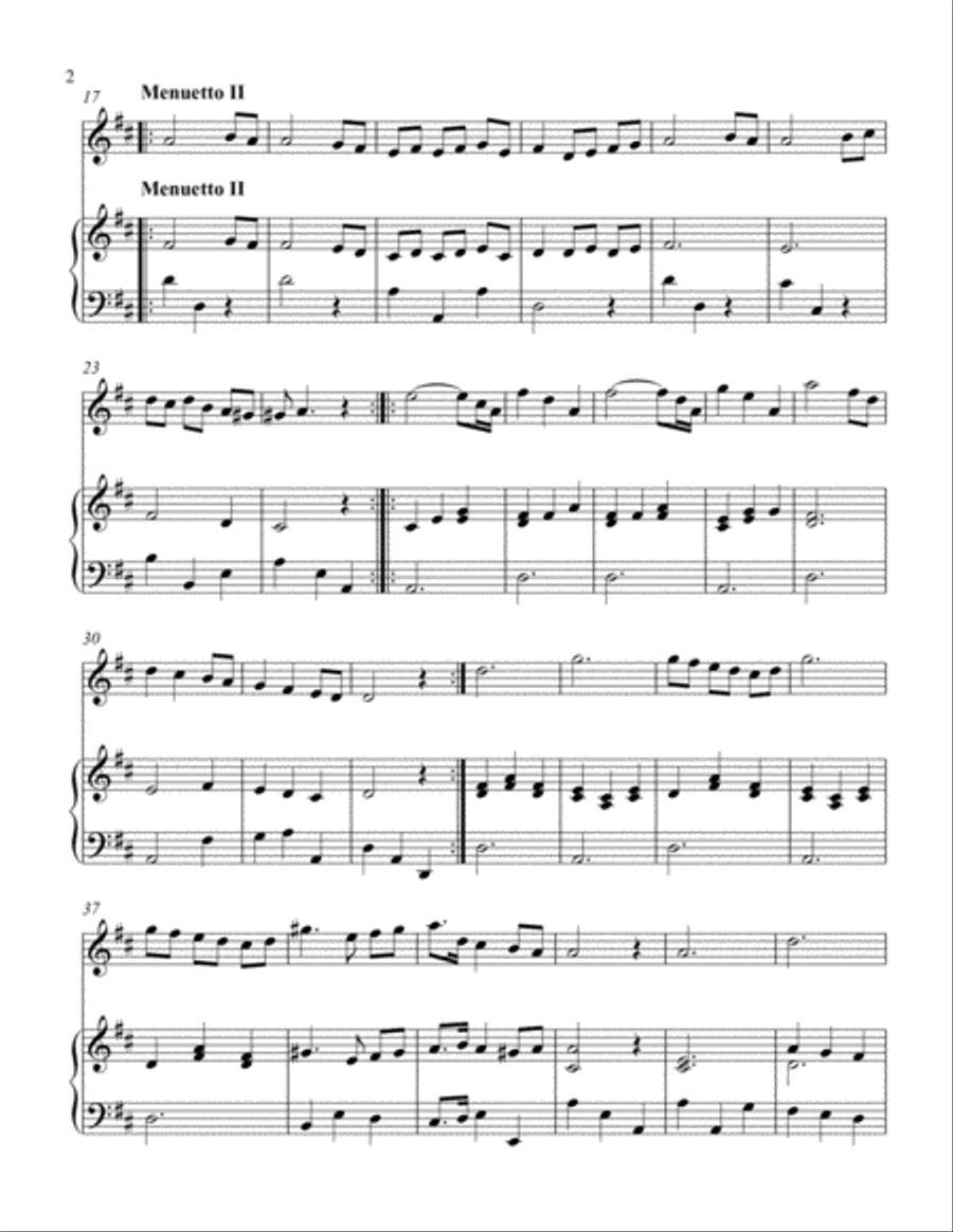 Two Menuettos from Iphegenia Violin Solo scores gallery preview page 2
