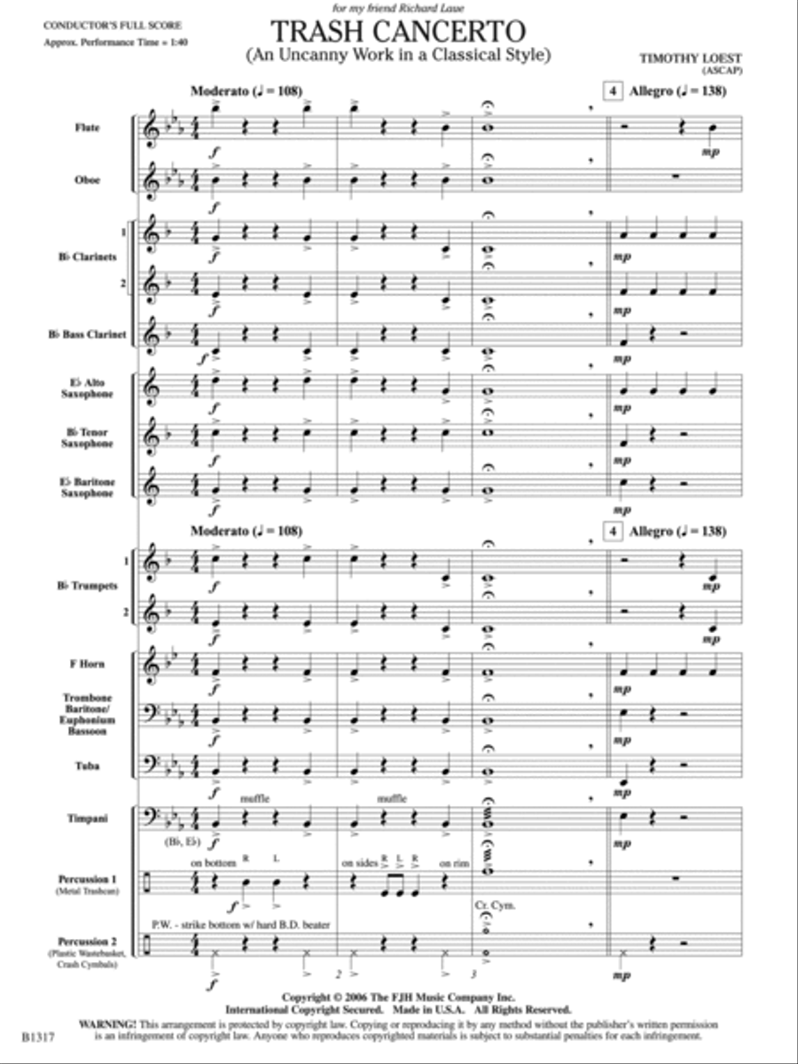 Trash Cancerto: Score Concert Band scores gallery preview page 4