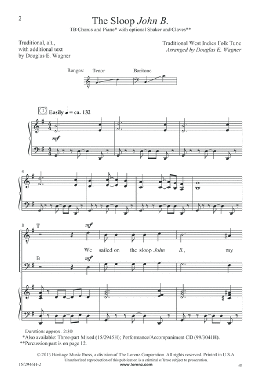 The Sloop John B. TB scores gallery preview page 2