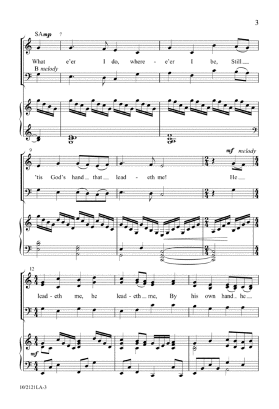 He Leadeth Me He Leadeth Me 3-Part scores gallery preview page 3