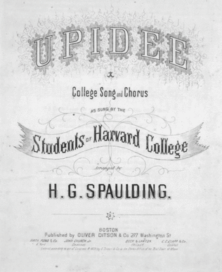 Upidee. College Song and Chorus