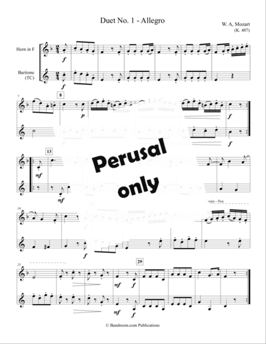 EIGHT DUETS ADAPTED FOR HORN AND BARITONE (TC)