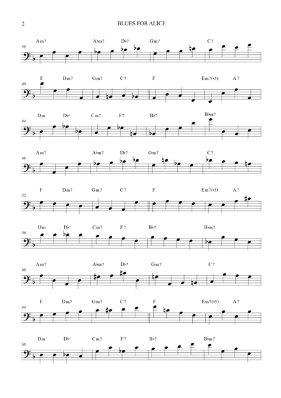 Blues For Alice Double Bass scores gallery preview page 2