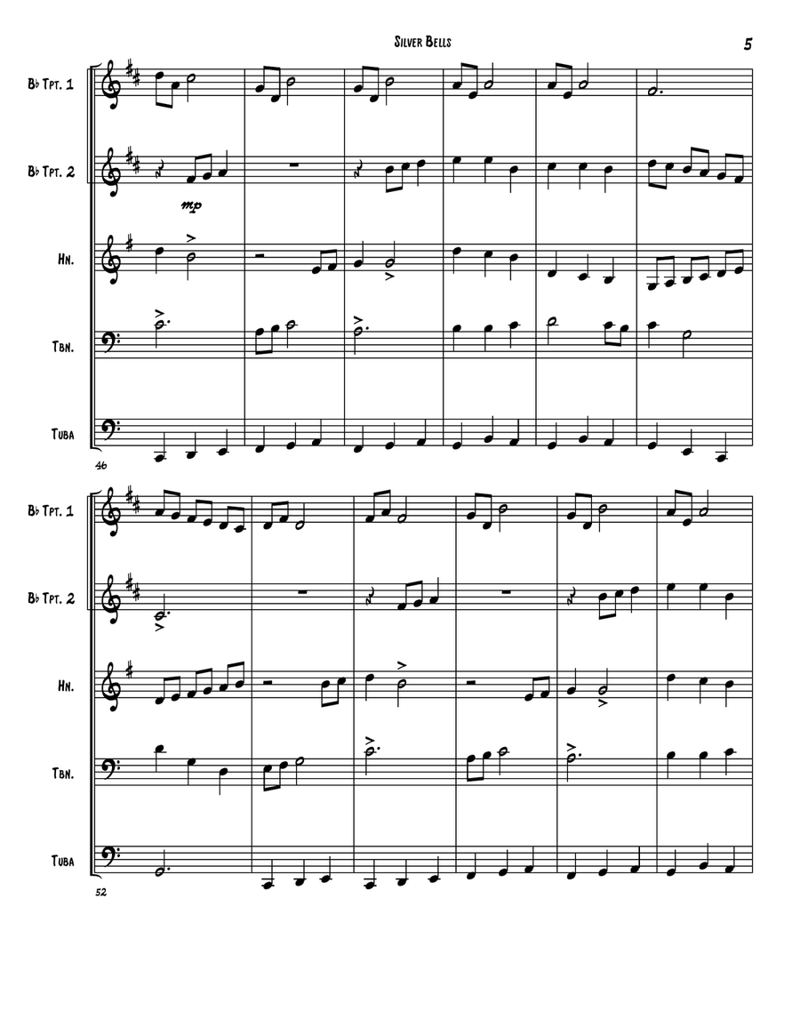 Silver Bells Brass Quintet scores gallery preview page 5