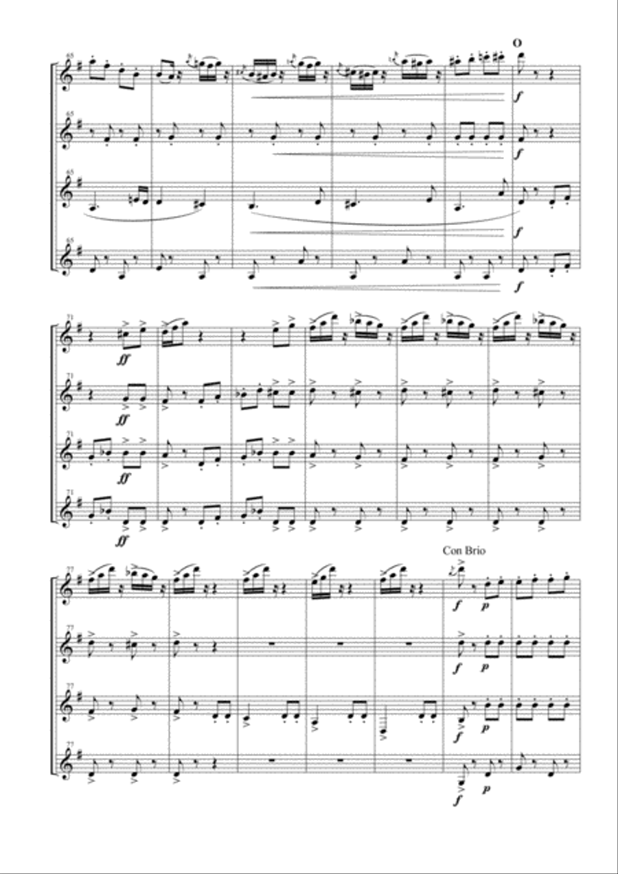 Finale from Dance of the Hours for Clarinet Quartet Clarinet Quartet scores gallery preview page 5