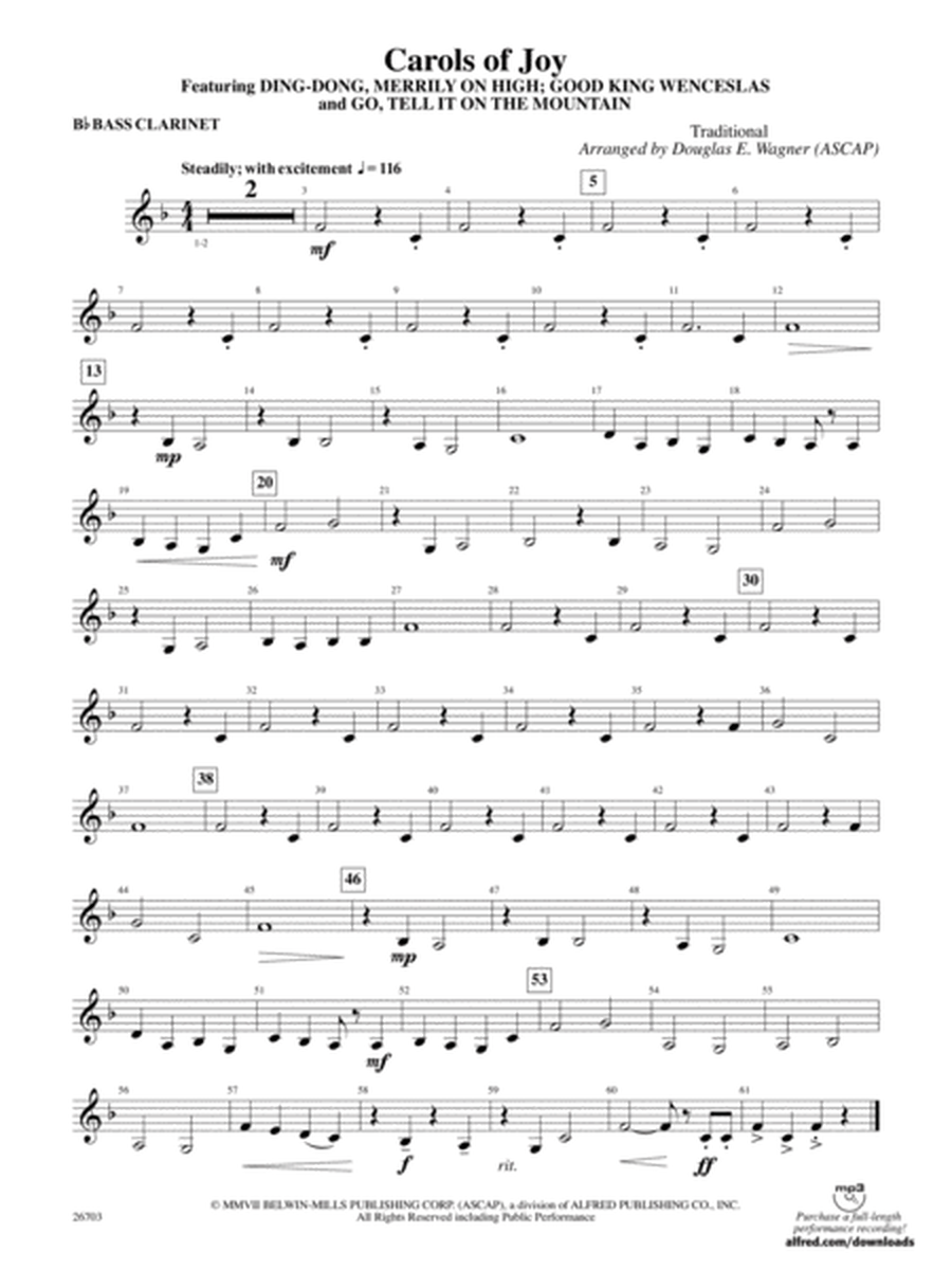 Carols of Joy: B-flat Bass Clarinet