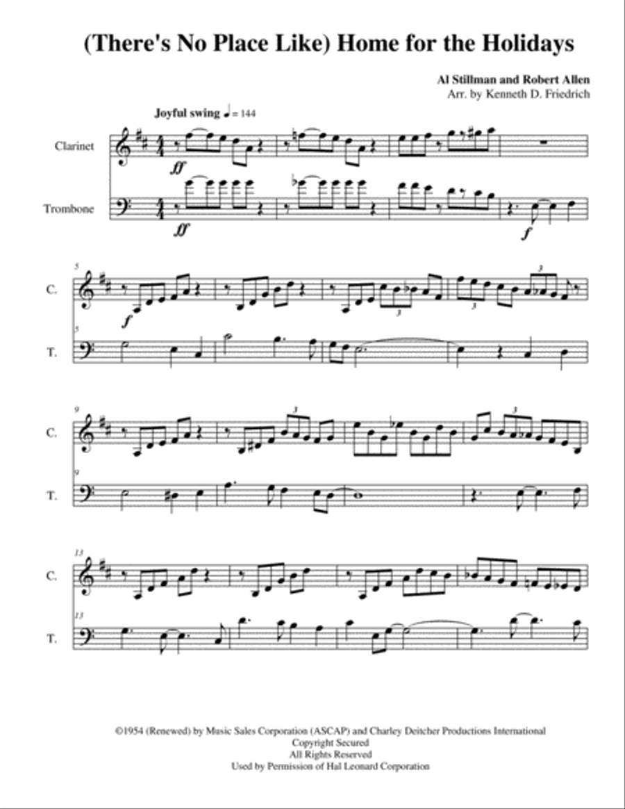 (There's No Place Like) Home For The Holidays Small Ensemble scores gallery preview page 1
