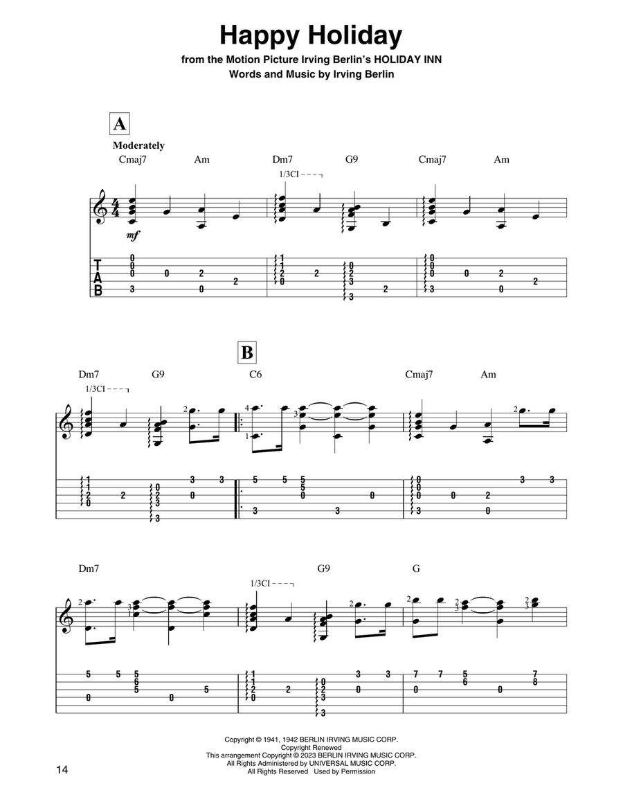 Happy Holiday Guitar Solo scores gallery preview page 1