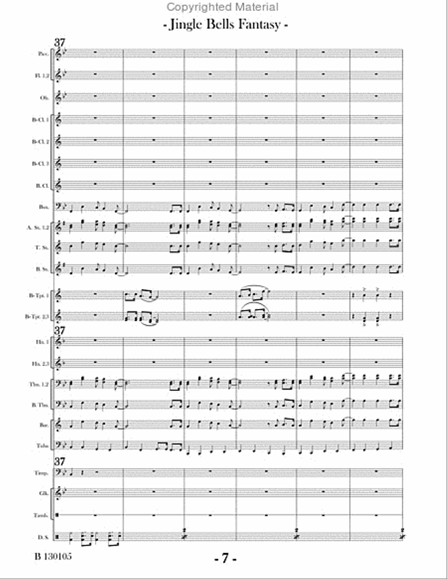 Jingle Bells Fantasy Concert Band scores gallery preview page 10