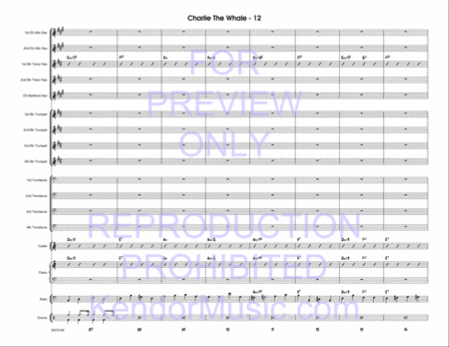 Charlie The Whale (Full Score) Jazz Ensemble scores gallery preview page 13