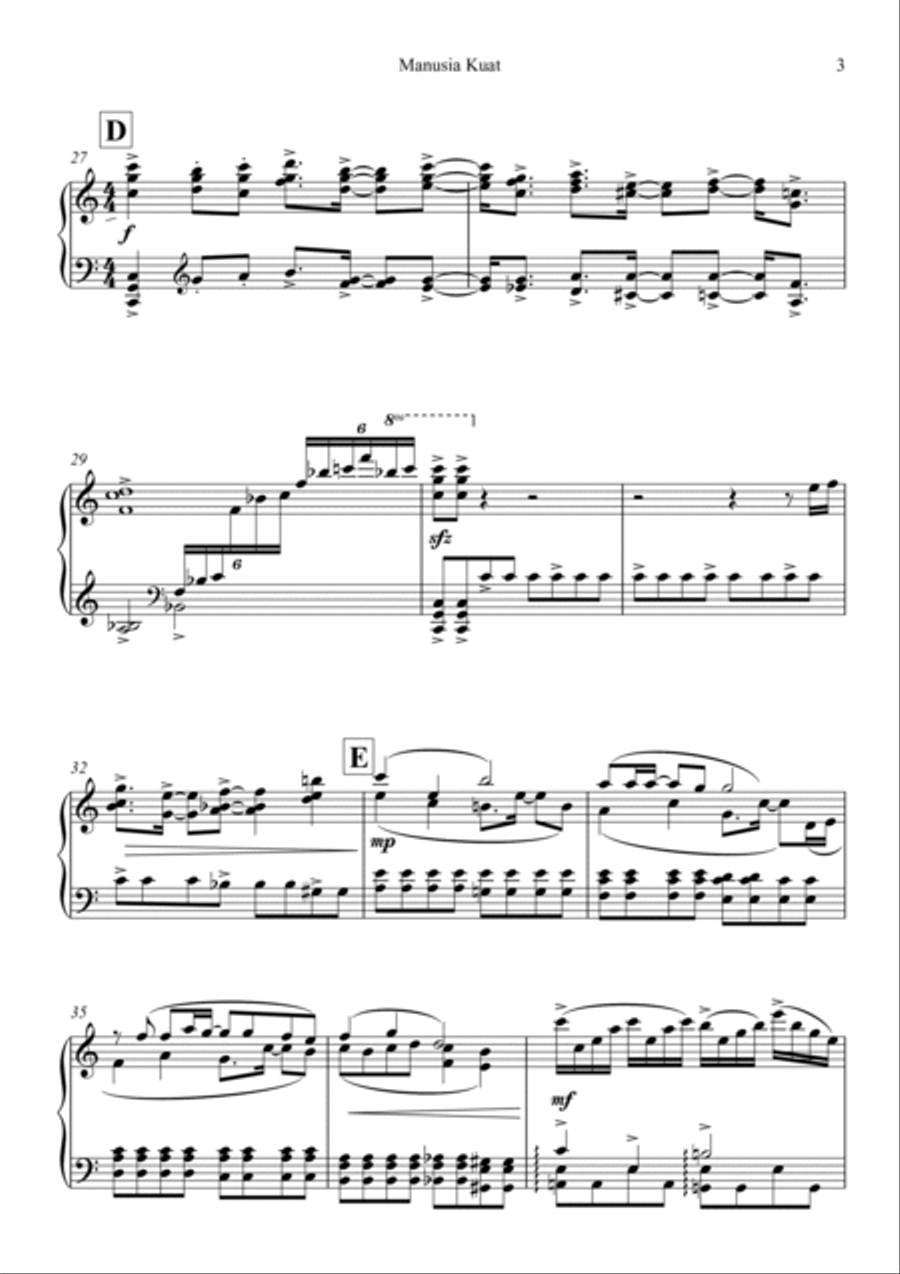 Manusia Kuat Piano Solo scores gallery preview page 3