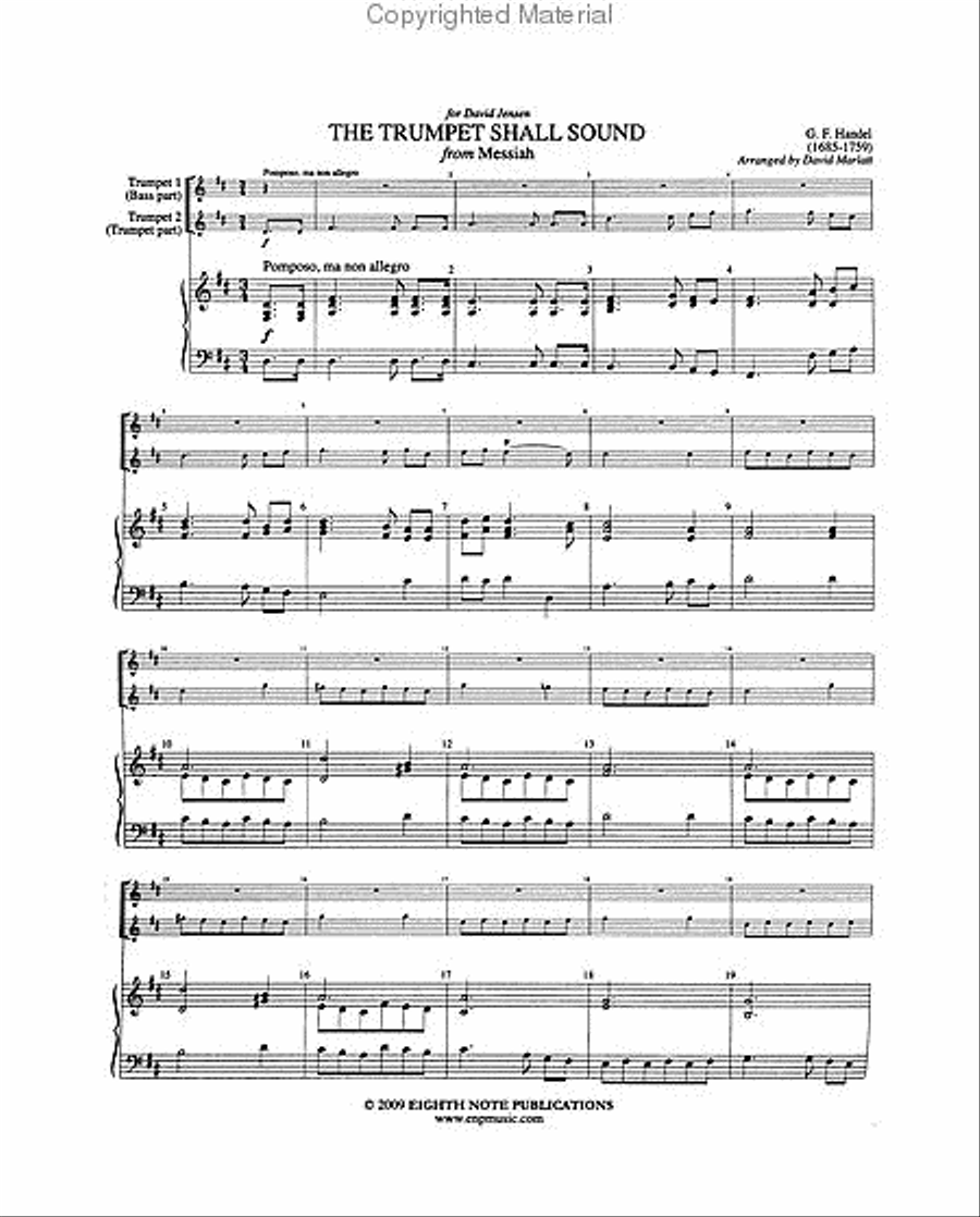 The Trumpet Shall Sound (from Messiah) Trumpet Duet scores gallery preview page 2