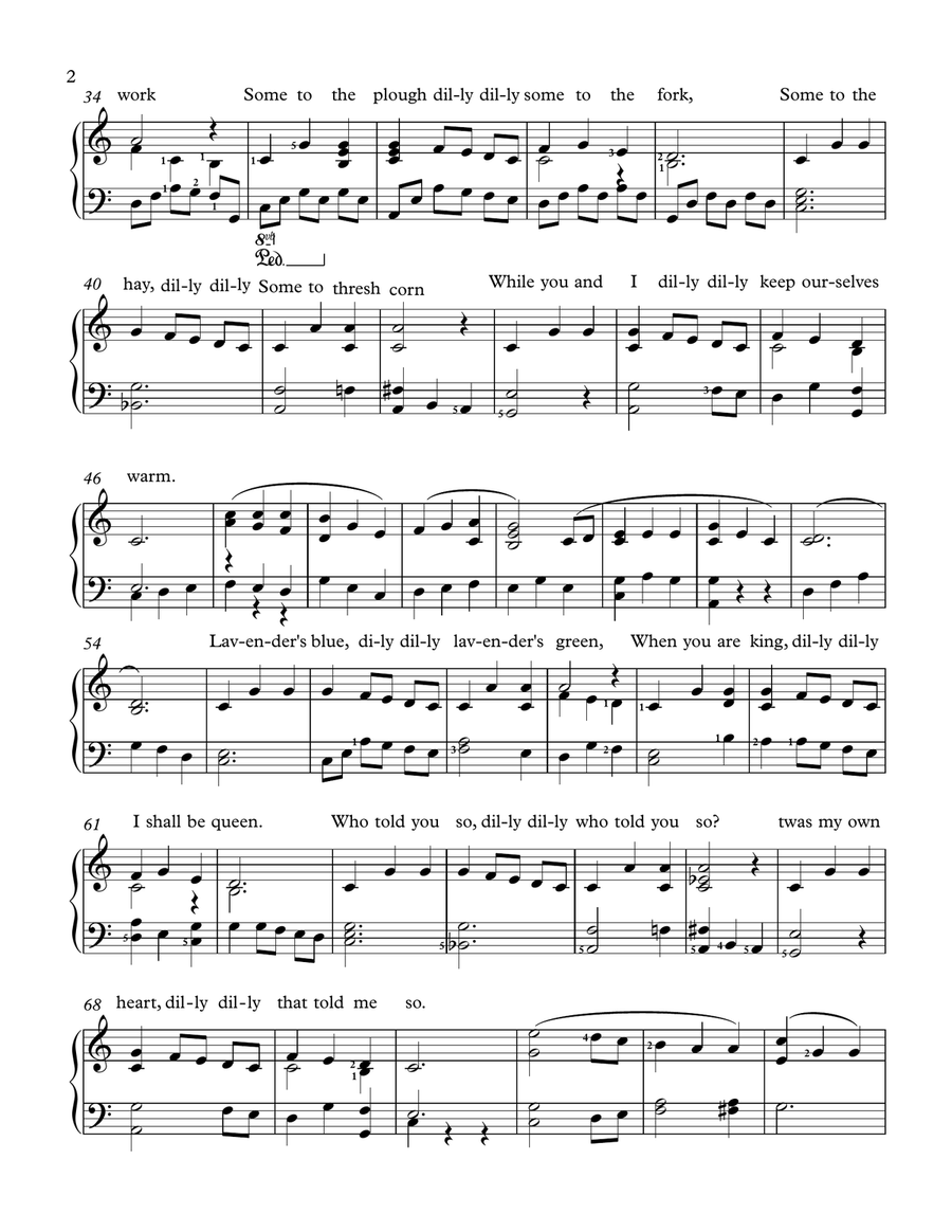 Lavender's Blue Piano Solo scores gallery preview page 2