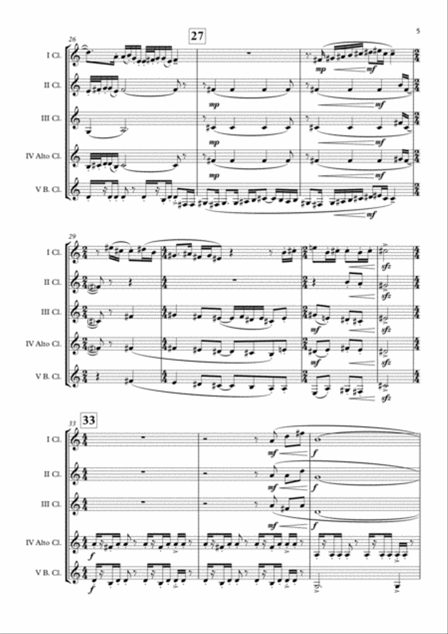 Bugler's Dream (Olympic Fanfare) Clarinet Choir scores gallery preview page 6