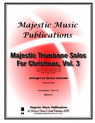 Book cover for Majestic Trombone Solos for Christmas, Vol. 3