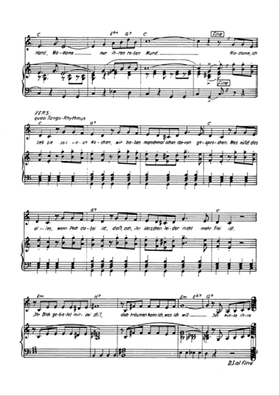 Ich kusse ihre Hand, Madame Voice scores gallery preview page 4