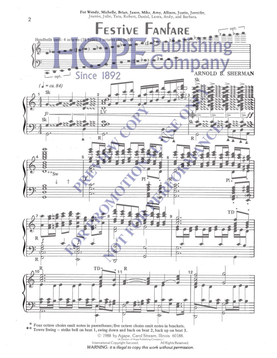 Festive Fanfare Festive Fanfare 5-Octaves scores gallery preview page 2