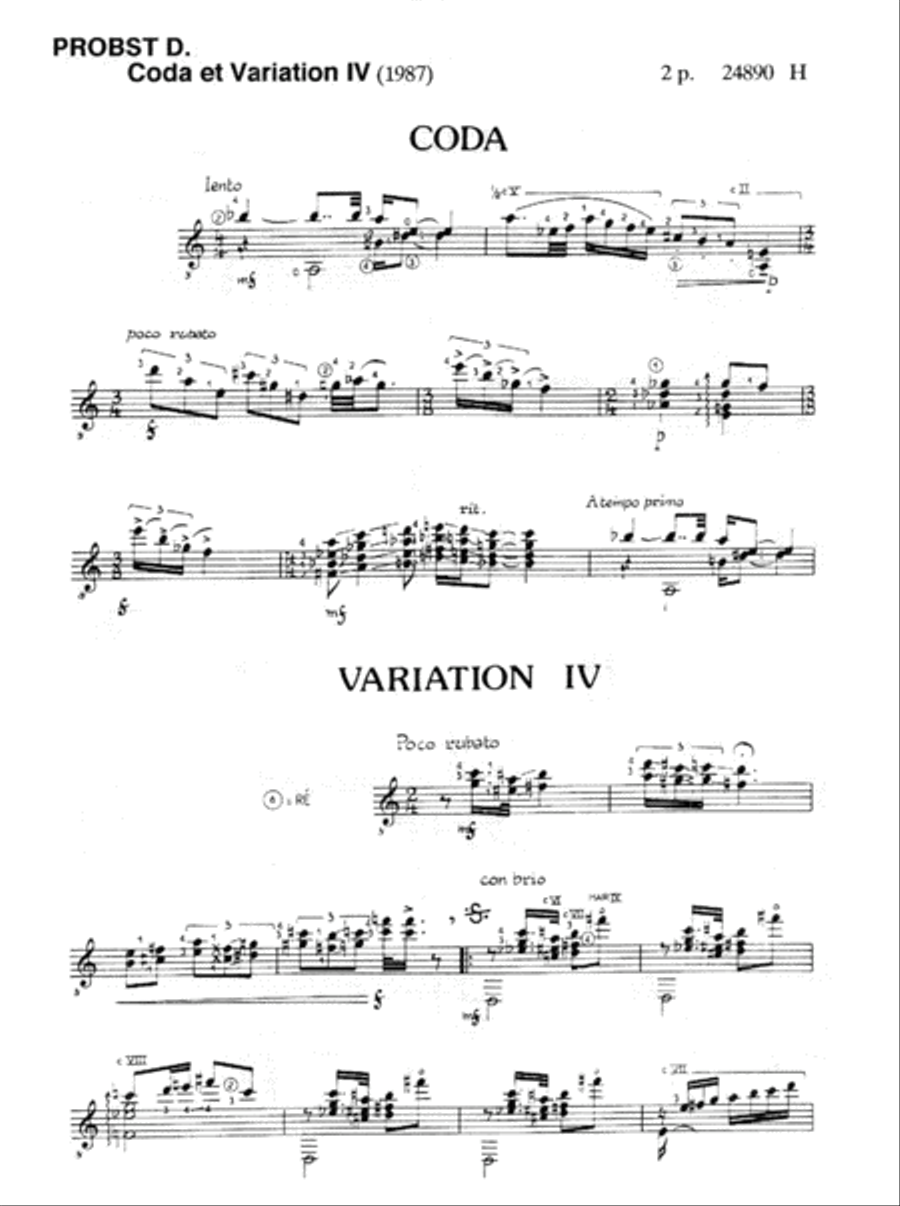 Coda Et Variations Acoustic Guitar scores gallery preview page 2