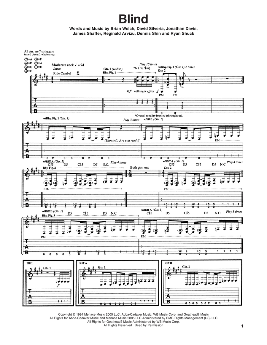 Blind Acoustic Guitar scores gallery preview page 1
