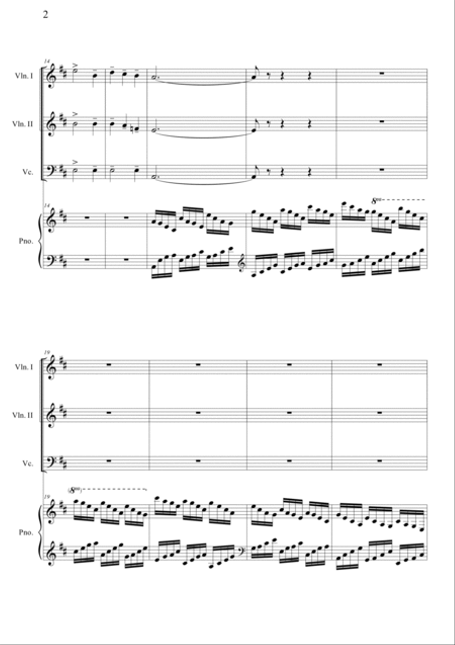 Nutcracker Op.71a - Waltz of the Flowers Piano Quartet scores gallery preview page 2