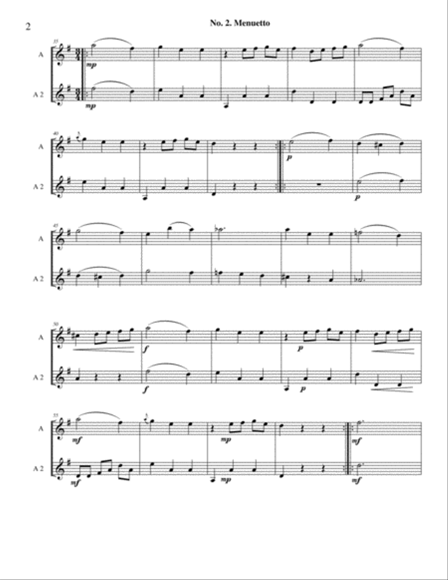 Twelve Duets for Alto Sax Woodwind Duet scores gallery preview page 2