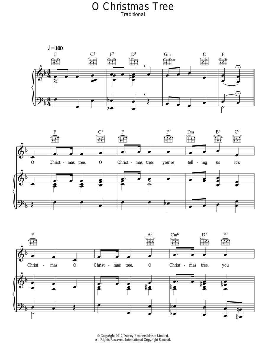 O Christmas Tree O Christmas Tree Guitar scores gallery preview page 1